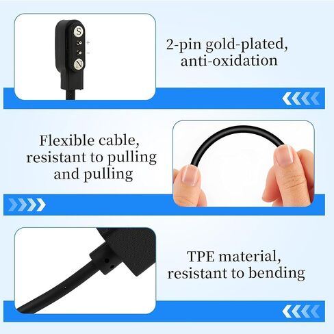 Fast Wall Smart Watch Charger, 2-Pin 2.84 mm Magnetic USB Charging Cable Compatible with Willful YAMAY Letsfit Fitpolo Letscom VeryFit Pro ID205U ID205L ID205S ID206 ID216 SW021 SW023 GT01 Smartwatch in Saudi Arabia