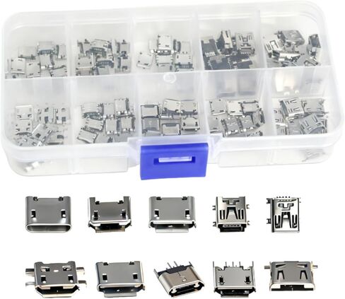 12 Types Micro USB Port Kit Female Jack Plug Connector 5-Pin USB Sockets in Kuwait