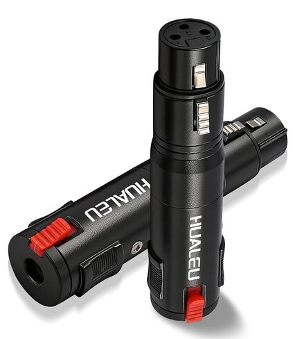 3Pin XLR Male to Female Adapter, Black Painted zinc Alloy Shell,for Mic,Amplifier, Mixer XLR 3-Pin Audio Connectors DMX 512 Adapter-2Pack in Kuwait