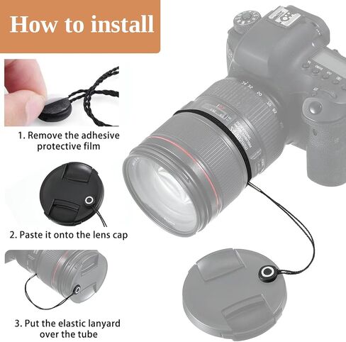 Aprince 10 Pcs Lens Cap Leash Lens Cap Keeper with Elastic String in Saudi Arabia