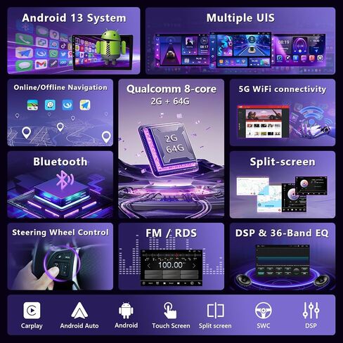 2G+64G Car Radio for Ford Mustang 2007-2009 Wireless Apple CarPlay in Kuwait