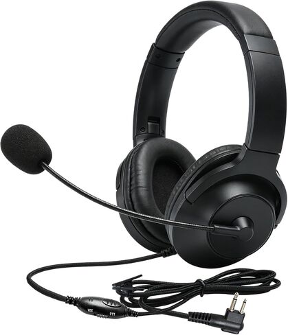 Over The Head Headset Noise Reduction Canceling Radio Earmuffs,VOX Ptt Boom Mic Earpiece for Motorola 2 Pin Walkie Talkie CP200D CP100D R2 CP200 CP185 BPR40 CLS1410 CLS1110 RMU2040 RMU2080D in Saudi Arabia