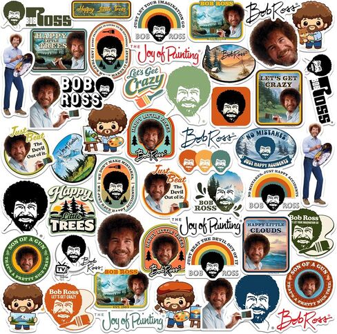 Bob Ross Vinyl Sticker Pack 50 Waterproof, Tablet, Car Accessories & More in Saudi Arabia
