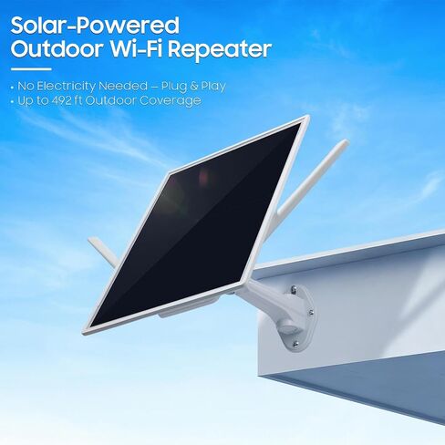 Solar WiFi Extender Outdoor, Solar Powered Outdoor WiFi Repeater with 15W Solar Panel & 26000mAh Battery, IP65 Waterproof WiFi Extender Signal Booster Outdoor for Garden, Farm, Pool & Ranch in Kuwait