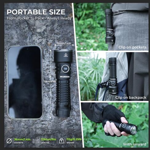 Wurkkos TS28 3200lm Rechargeable LED Flashlight, IPX8 Waterproof Torch in Kuwait