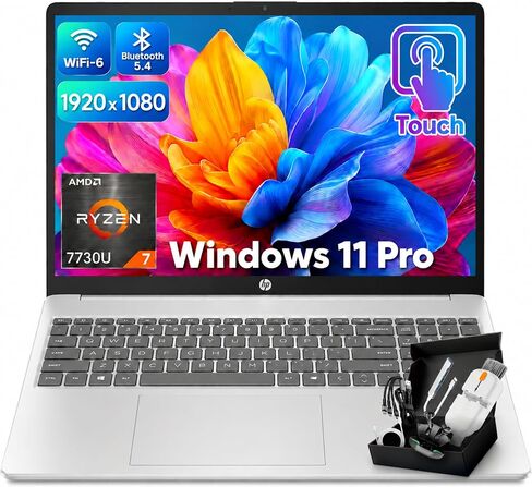 HP 15.6" FHD Touchscreen Laptop, AMD Ryzen 7 7730U, 32GB RAM 1TB SSD in Kuwait
