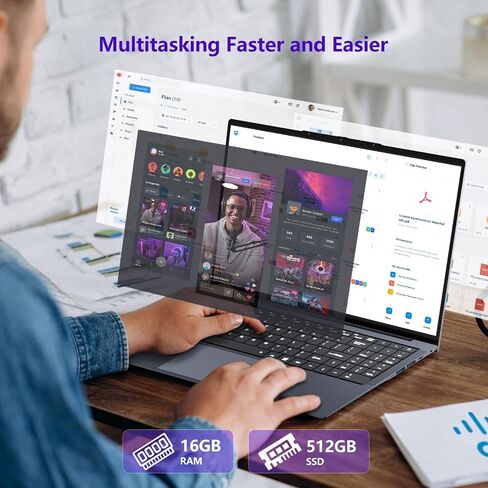 Gaming Laptop i5, 16 inch Laptop Computer Up to 3.60GHz, 2026 Laptop Computers with 16GB RAM 512GB SSD, FHD 1920x1200, 180° Angle Open, Backlit Keyboard, HDMI, Lap top for Student Business Work in Kuwait
