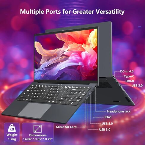 Gaming Laptop i5, 16 inch Laptop Computer Up to 3.60GHz, 2026 Laptop Computers with 16GB RAM 512GB SSD, FHD 1920x1200, 180° Angle Open, Backlit Keyboard, HDMI, Lap top for Student Business Work in Kuwait