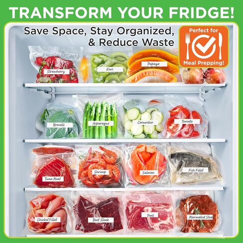 NutriChef Vacuum Sealer For Food - Automatic Air Sealing Machine for Dry & Moist Foods, LED Touch Controls, Includes Vacuum Bags, Hose & Wine Stopper, High Suction Power in Kuwait