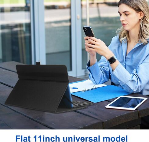 9",9.7",10.1",10.5",10.9",11" Tablet Universal Case with Keyboard, Case with Removable Wireless Bluetooth Keyboard & Pen Holder for iPad, Galaxy and Other 9-11 inch Tablet in Kuwait