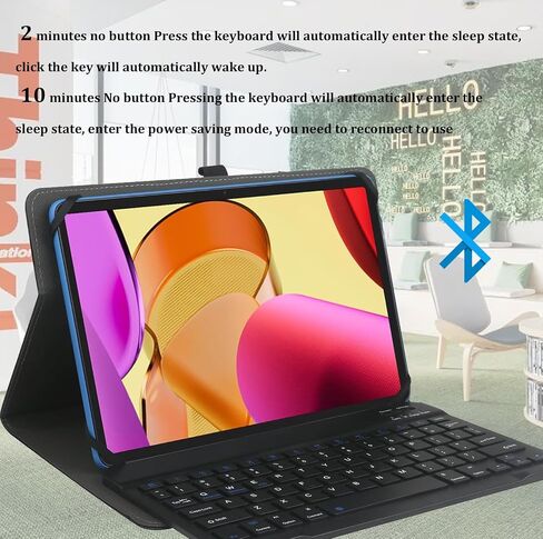 9",9.7",10.1",10.5",10.9",11" Tablet Universal Case with Keyboard, Case with Removable Wireless Bluetooth Keyboard & Pen Holder for iPad, Galaxy and Other 9-11 inch Tablet in Kuwait