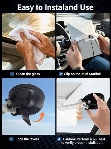 Starlink Mini Car Suction Cup Mount for Car Sunroof/Windshield, Precise Snap-in Fit, Strong Hold, Heat/Cold Resistant, Starlink Mini Accessories for RV, Car, Boat, Truck in Kuwait