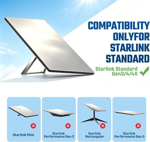 Gen3 Mount for Starlink Standard 4/4X Adjustable Wall/Roof Mounting Kit with Aluminum Pipe Adapter Compatible with Starlink Standard Gen 3/V3 in Kuwait