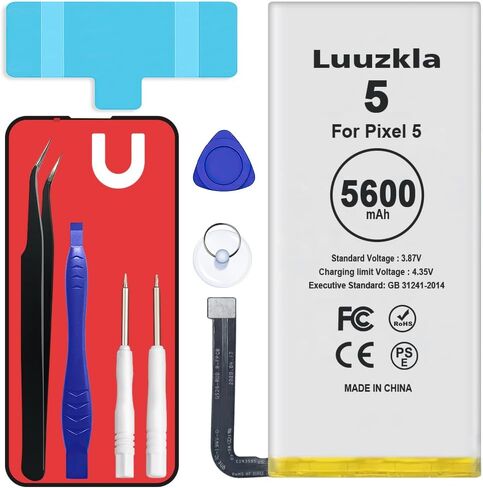 Compatible with Pixel 5 Battery, 5600mAh (New Upgrade) Super Capacity Battery Compatible with Google Pixel 5 GD1YQ, GTT9Q, G5NZ6, with Full Tool Kits-24 Months Service in Kuwait