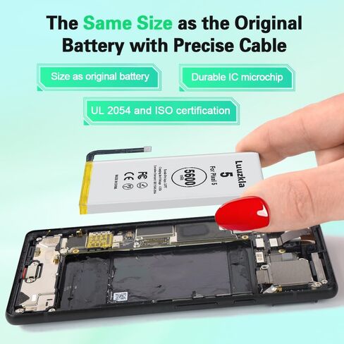 Compatible with Pixel 5 Battery, 5600mAh (New Upgrade) Super Capacity Battery Compatible with Google Pixel 5 GD1YQ, GTT9Q, G5NZ6, with Full Tool Kits-24 Months Service in Kuwait