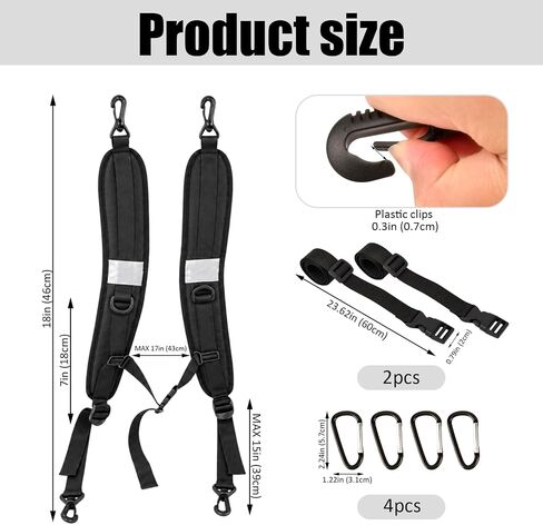 Backpack Straps, Backpack Shoulder Straps, Bags Padded Back Pack Replacement with Heavy Metal Clips, Adjustable Carrying Strap for Backpack, Dry Bag, Sprayer in Kuwait