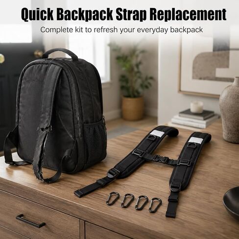 Backpack Straps, Backpack Shoulder Straps, Bags Padded Back Pack Replacement with Heavy Metal Clips, Adjustable Carrying Strap for Backpack, Dry Bag, Sprayer in Kuwait
