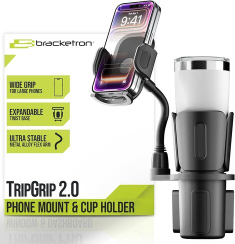 Bracketron TripGrip 2.0 Cup Holder Phone Mount, Metal Gooseneck in Saudi Arabia