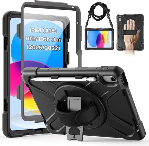 Gerutek Case for iPad (A16) 11th/10th Generation 11"/10.9" 2025/2022 -Black in Kuwait