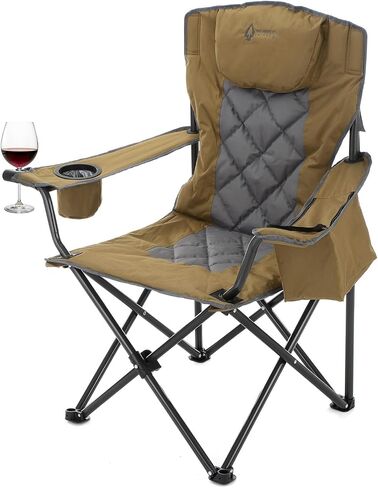 ARROWHEAD OUTDOOR Portable Deluxe Folding Camp Quad Chair, Headrest in Kuwait