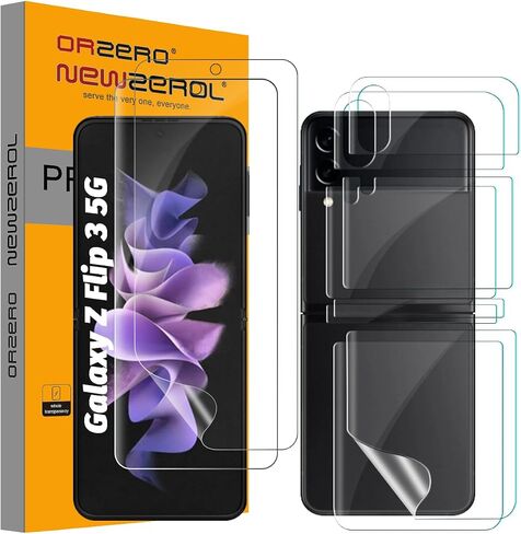 Orzero (3 Pack) Inner Screen Protector Compatible for Samsung Galaxy Z Fold 8, Protector De Pantalla Soft EPU (Not Glass), Premium Quality Full Coverage High Definition Anti-Scratch Bubble-Free Case Friendly in Kuwait
