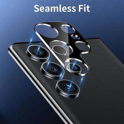 Dengduoduo 3 Pack Camera Lens Protector for Samsung Galaxy S24 Ultra, 9H Tempered Glass Camera Protector Lens Cover, Ultra HD, Anti-Scratch, Case Friendly [No Affect on Night Shots], All Black in Kuwait