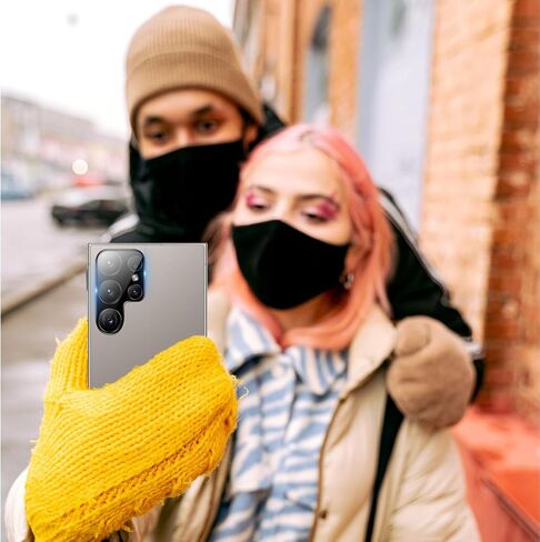 Dengduoduo 3 Pack Camera Lens Protector for Samsung Galaxy S24 Ultra, 9H Tempered Glass Camera Protector Lens Cover, Ultra HD, Anti-Scratch, Case Friendly [No Affect on Night Shots], All Black in Kuwait