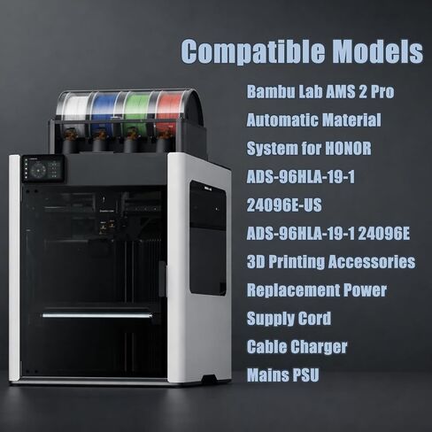 24V Charger for AMS 2 pro Compatible with Bambu Lab AMS 2 Pro Automatic Material System Replacement for Honor ADS-96HLA-19-1 24096E Power Supply Cord in Kuwait