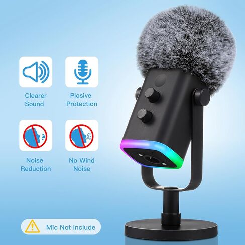ZealSound USB Microphone with Gain Control K66W White and Furry Windscreen d65K Bundle in Kuwait