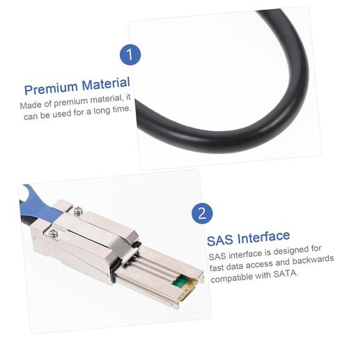 VILLCASE Mini SAS Connector to Cable 0.5m Copper Black Data Transfer in Kuwait