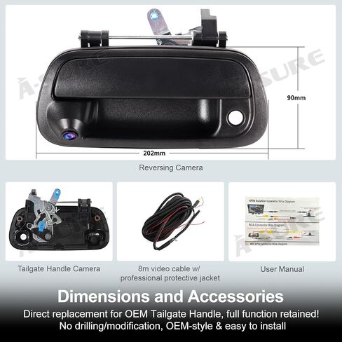 ASURE Tailgate Handle Backup Camera for Toyota Tundra 2000-2006 in Kuwait