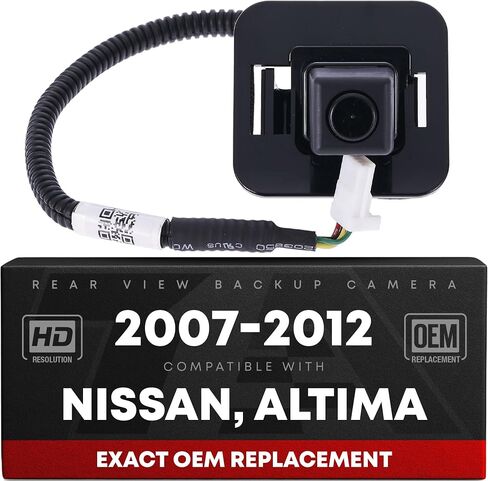 Rear View Backup Camera, Reverse Park Assist - Compatible with 2007-2012 Nissan Altima Hybrid, 2007-2012 Nissan Altima Sedan - OEM 28442ZX61A, NI1960100 in Kuwait