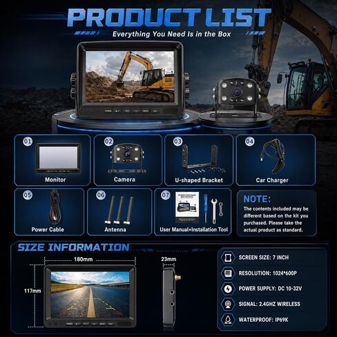 Heavy Equipment Backup Camera for Tractor,Truck,Excavator,Skid Steer in Saudi Arabia