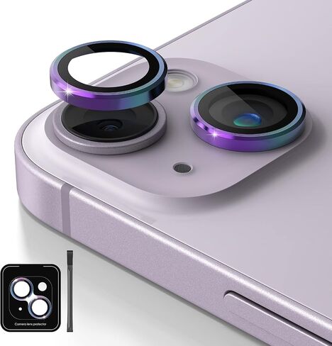 [3 Pack Compatible for iPhone 14 Plus ＆ iPhone 14 Camera Lens Protector 9H Tempered Glass, Anti-Scratch, Ultra HD, Case Friendly Camera Covers for iPhone 14 6.1" and iPhone 14 Plus 6.7" in Kuwait
