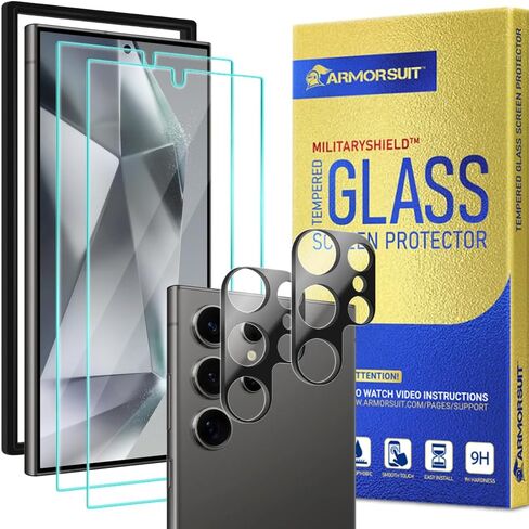 ArmorSuit 3 Pack for Samsung Galaxy S24 Ultra 6.8" Tempered Glass Screen Protector 9H MilitaryShield Case Friendly (w/Alignment Tool) in Kuwait