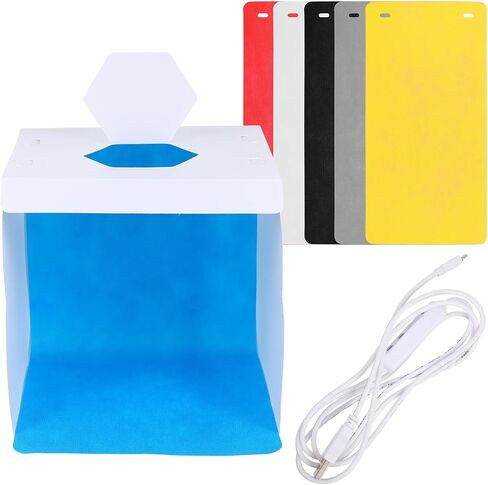 DECHOUS 20cm Mini Photo Box LED Photography Light Tent with Foldable Backdrops for Jewelry and Small Object Shooting, Portable Photography Accessory for Product Studio in Kuwait