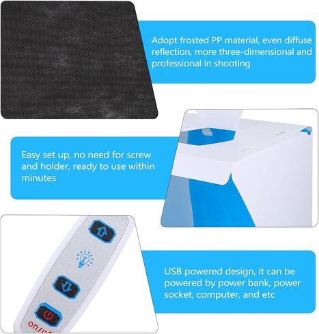 DECHOUS 20cm Mini Photo Box LED Photography Light Tent with Foldable Backdrops for Jewelry and Small Object Shooting, Portable Photography Accessory for Product Studio in Kuwait