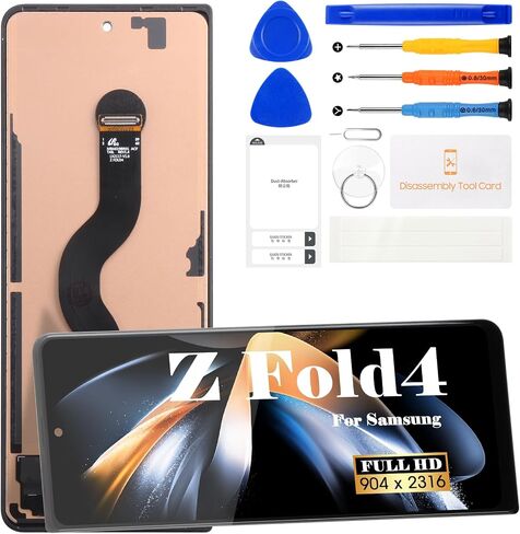 SRJTEK TFT for Samsung Galaxy Z Fold 4 Screen Replacement SM-F936B/U/W Display Digitizer Assembly Complete Professional Repair Tools 6.23" Black, No Fingerprint (Small Outer Screen) in Kuwait