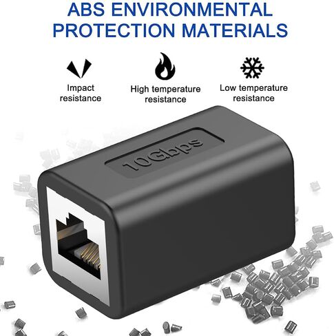 Ethernet Extender 10Gbps RJ45 Ethernet Coupler, in Line Coupler for cat8/Cat7/Cat6/Cat5e/Cat5 Extender Adapter for PC Router Modem PS5 Xbox Female to Female (4 Packs Black) in Kuwait
