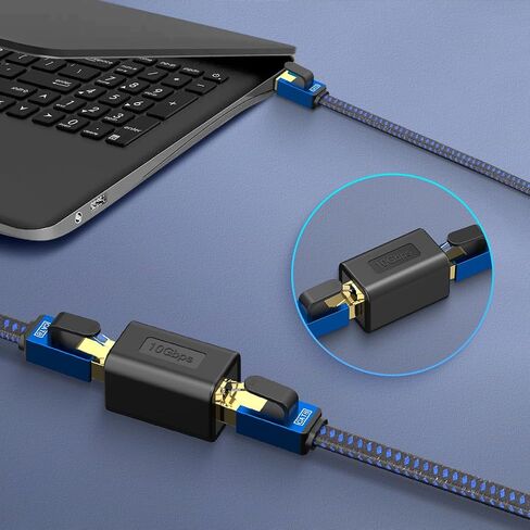 Ethernet Extender 10Gbps RJ45 Ethernet Coupler, in Line Coupler for cat8/Cat7/Cat6/Cat5e/Cat5 Extender Adapter for PC Router Modem PS5 Xbox Female to Female (4 Packs Black) in Kuwait