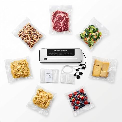 Vacuum Sealer Machine – Commercial Grade Food Sealer with Double Sealing Bar & Powerful Suction | Wet & Dry Modes | One-Touch Auto | Keeps Food Fresh 5X Longer | Starter Kit with 10 Bags in Kuwait
