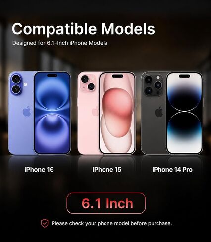 PandaShield 2-Pack for iPhone 16/15 & 14 Pro Red Privacy Screen Protector in Kuwait
