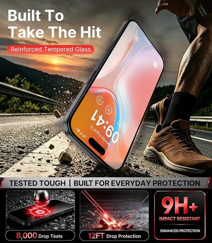 PandaShield 2-Pack for iPhone 16/15 & 14 Pro Red Privacy Screen Protector in Kuwait