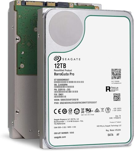 Seagate BarraCuda Pro 12TB Internal Hard Drive Performance HDD – 3.5 Inch SATA 6 Gb/s 7200 RPM 256MB Cache for Computer Desktop PC Laptop – Frustration Free Packaging (ST12000DM0007) (Renewed) in Kuwait