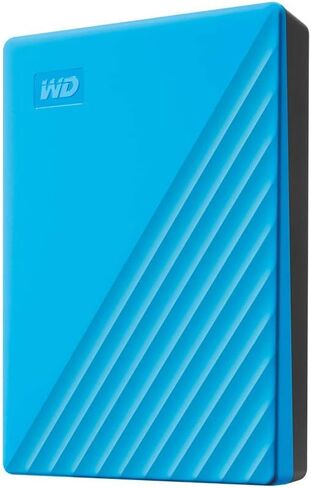 WD 5TB My Passport, Portable External Hard Drive, Blue, Backup Software with Defense Against ransomware, and Password Protection, USB 3.1/USB 3.0 Compatible - WDBPKJ0050BBL-WESN in Kuwait