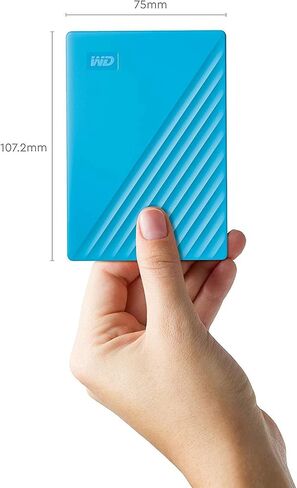 WD 5TB My Passport, Portable External Hard Drive, Blue, Backup Software with Defense Against ransomware, and Password Protection, USB 3.1/USB 3.0 Compatible - WDBPKJ0050BBL-WESN in Kuwait