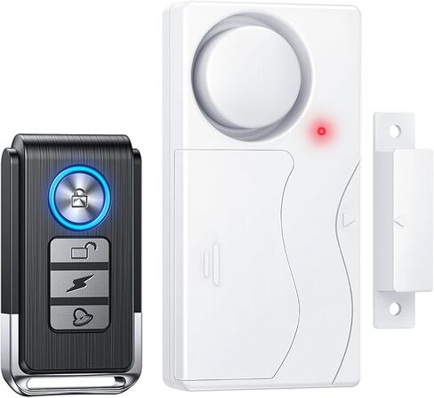 Wireless Door Alarm, 110dB Loud Door Chimes When Door Opens - Door Sensor Alarm with Remote, Battery Operated, for Home Security, Kids Safety, Dementia, Windows(4 Pcs) in Saudi Arabia