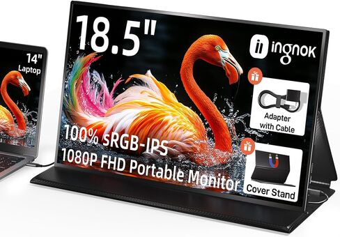 Ingnok 18.5Inch Laptop Monitor,100% sRGB FHD 1080P Second Screen in Kuwait