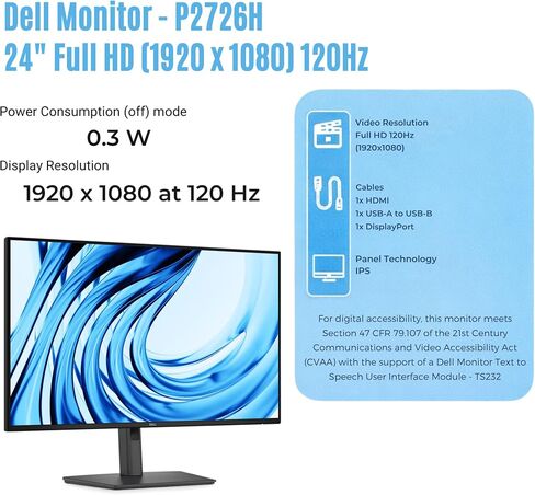 Dell Pro P P2726H 27" FHD 120Hz Business Monitor, USB-C, HDMI, DisplayPort in Saudi Arabia