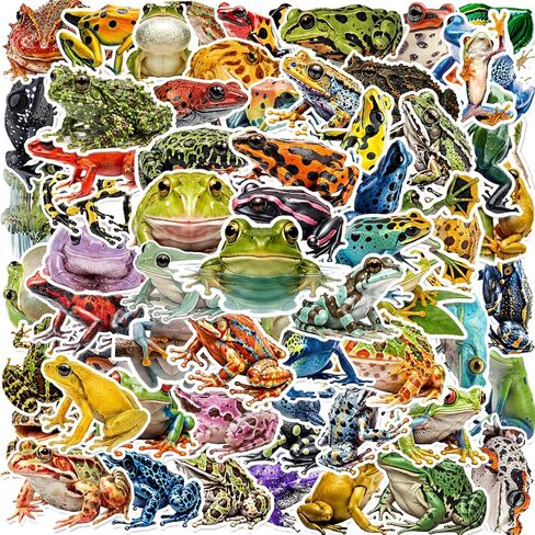 120PCS Realistic Frog Stickers, Frog Party Favors Birthday Party Decorations Vinyl Waterproof Stickers for Water Bottle Laptop Luggage Helmet Gifts for Teens Boys Girls Adult in Saudi Arabia
